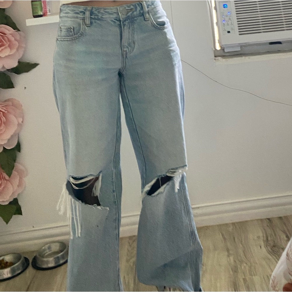 PacSun Light Blue Distressed Flare Jeans